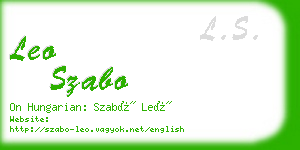 leo szabo business card